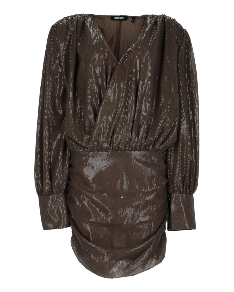 ROTATE Birger Christensen sequin-embellished ruched mini dress - Braun Braun