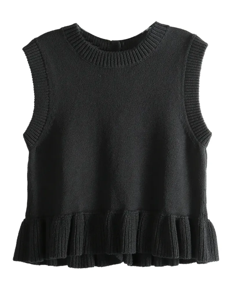 Cecilie Bahnsen ruffled sleeveless top - Schwarz Schwarz
