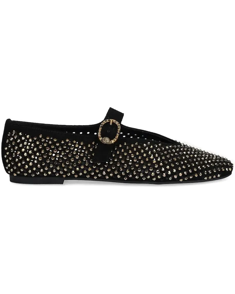Kurt Geiger Ballerinas mit Kristallen - Schwarz Schwarz