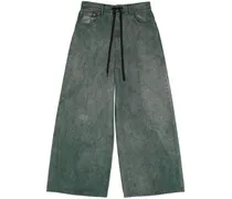 Jeans mit weitem Bein - Grün