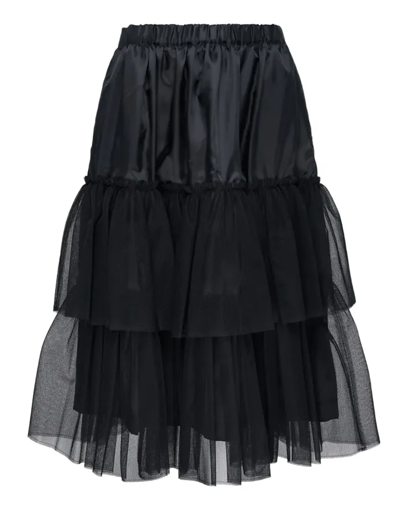 Comme des Garçons midi tulle tiered skirt - Schwarz Schwarz