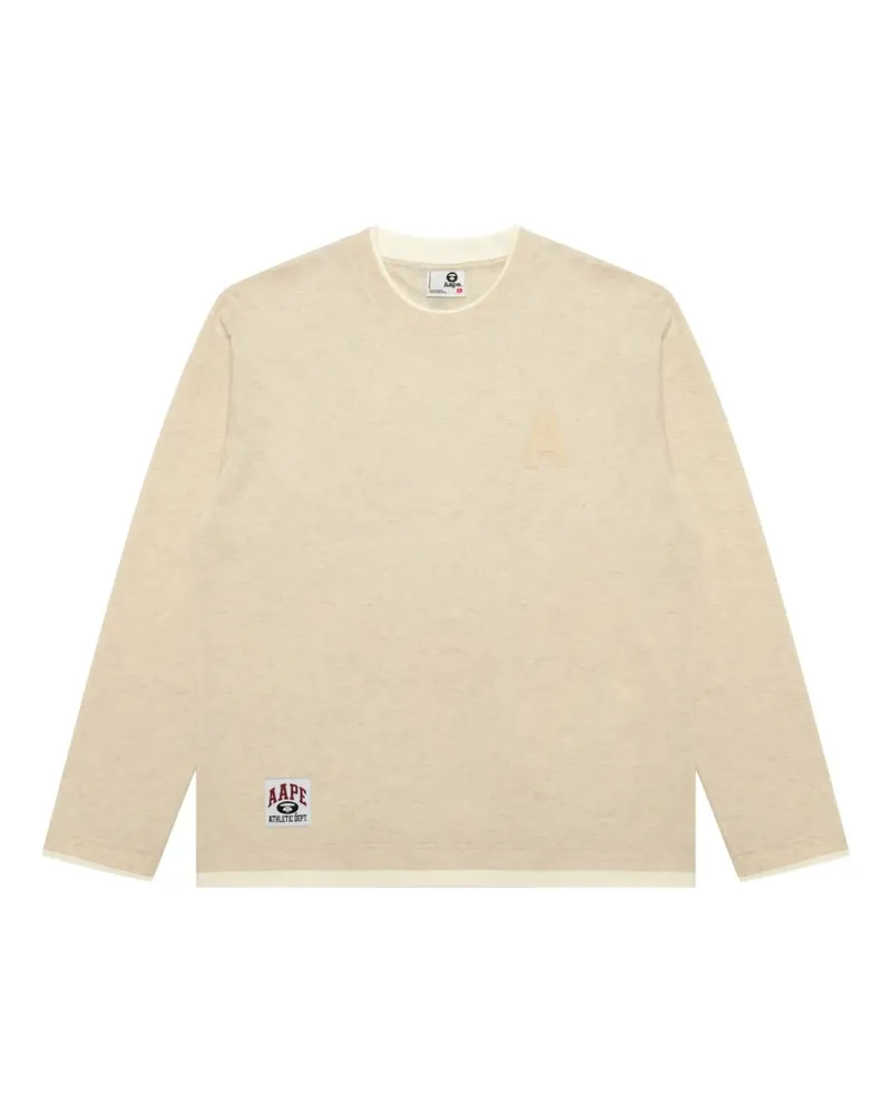 BAPE Langarmshirt mit Rundhalsausschnitt - Nude Nude