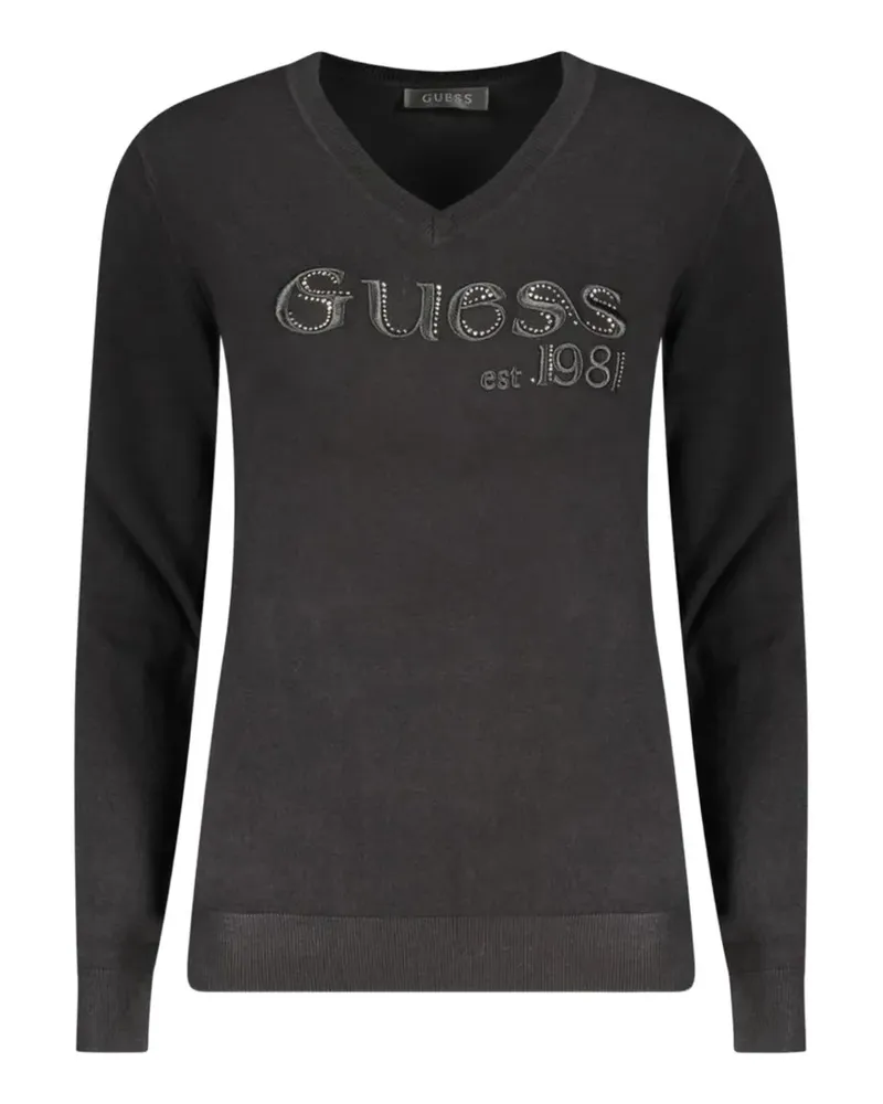 Guess logo-embroidered T-shirt - Schwarz Schwarz