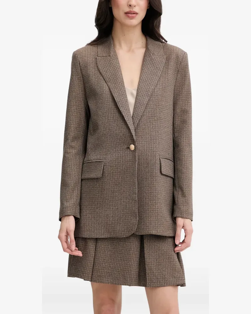 Morgan houndstooth-pattern single-breasted blazer - Braun Braun