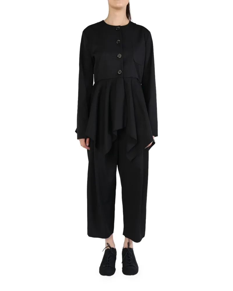 Uma Wang pleat-detailing jacket - Schwarz Schwarz