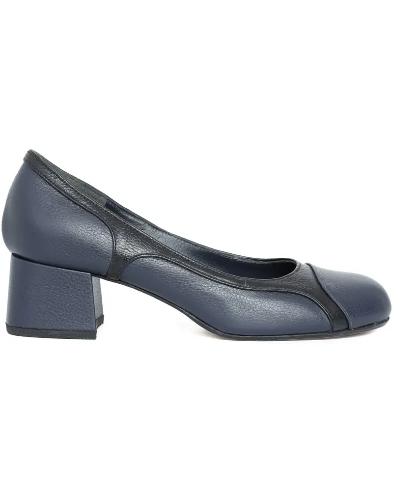 Sarah Chofakian Laduree Pumps mit Blockabsatz 40mm - Blau Blau
