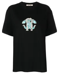 Roberto Cavalli T-Shirt mit verziertem Logo Schwarz