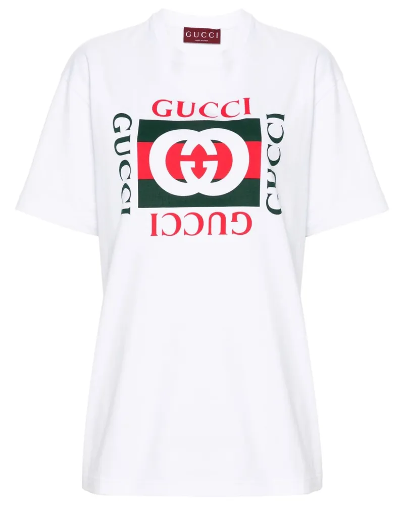 Gucci T-Shirt mit Logo-Print - Weiß Weiß
