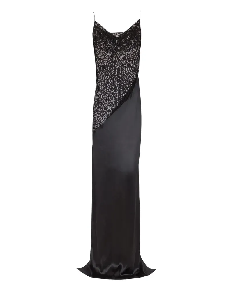 Balmain Kleid mit Spitzenverzierung - Schwarz Schwarz