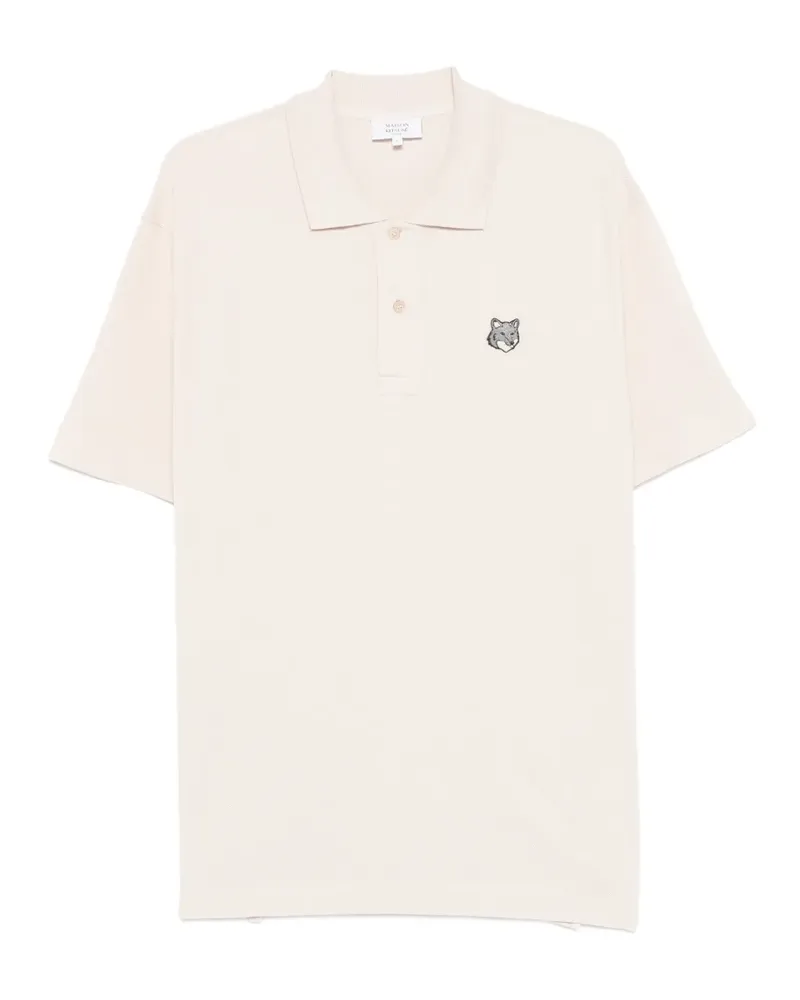 Kitsuné Poloshirt mit Fuchs-Stickerei - Nude Nude