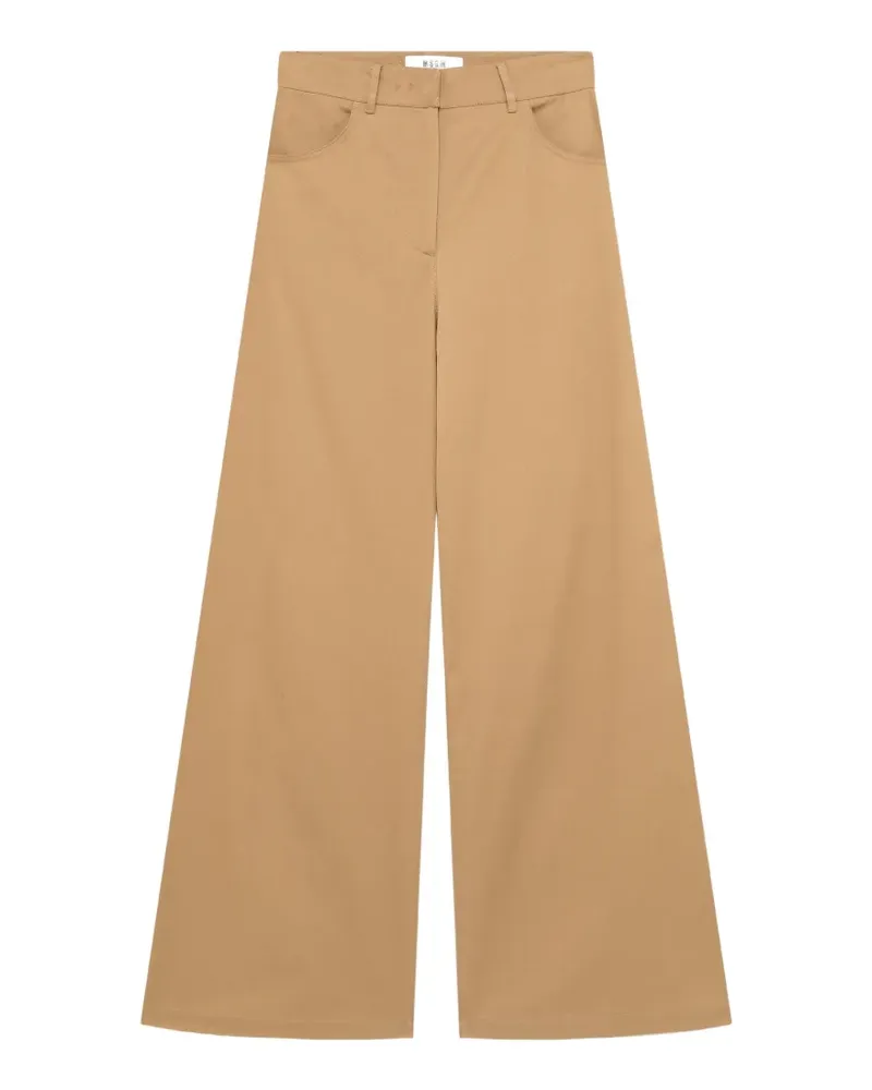 MSGM Weite Hose mit Logo-Patch - Nude Nude