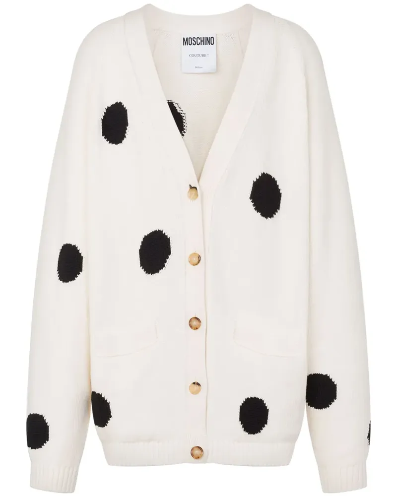 Moschino Cardigan mit Polka Dots - Weiß Weiß