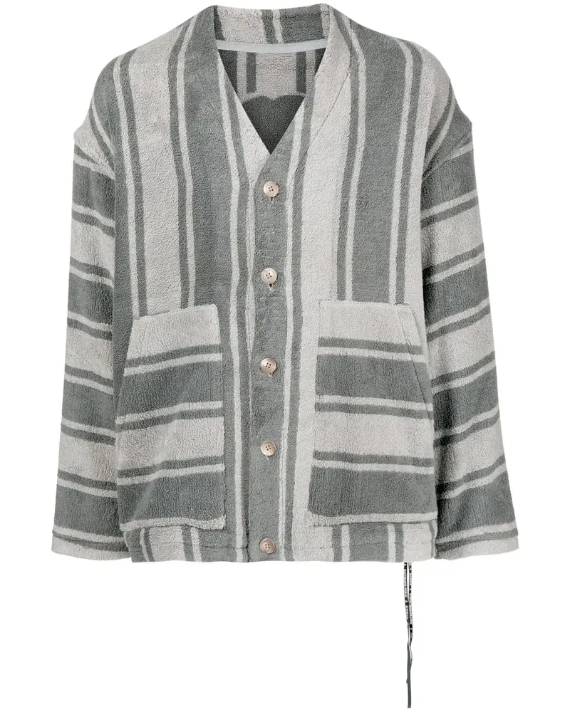 Mastermind World Gestreifter Cardigan - Grau Grau