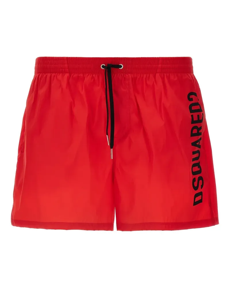 Dsquared2 Badeshorts mit Logo-Print - Rot Rot