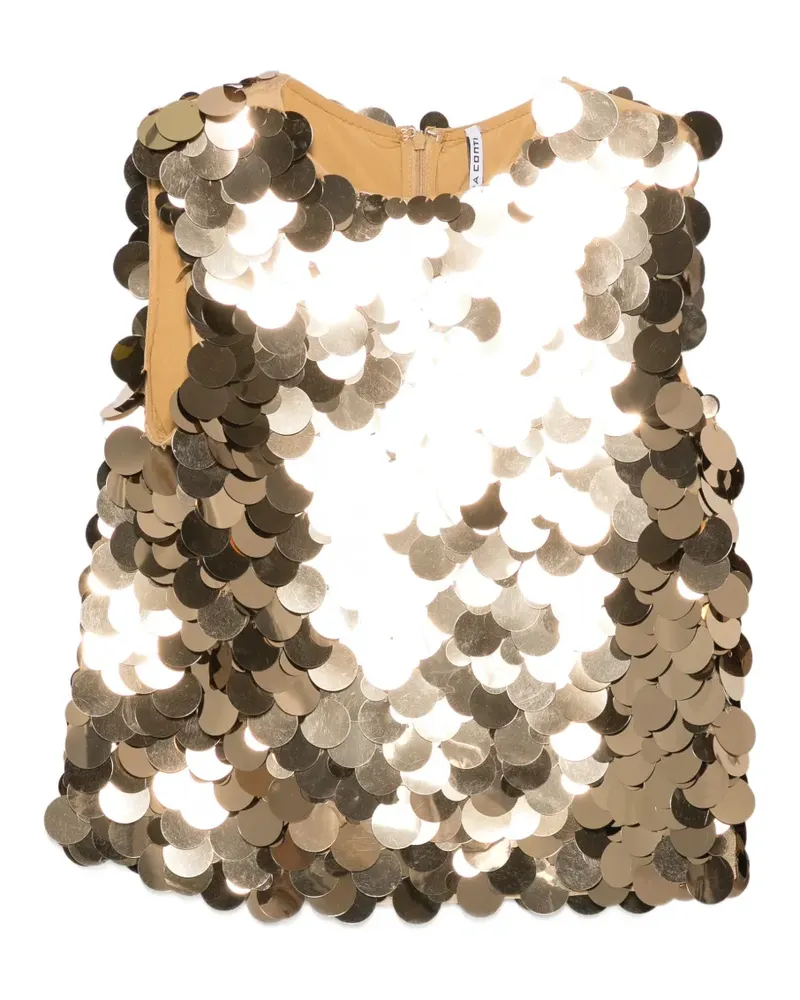 Liviana Conti sequin-embellished sleeveless top - Gold Gold