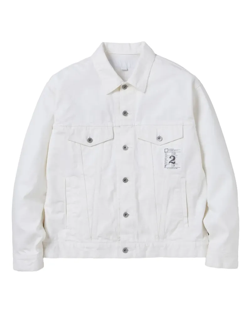 Neighborhood Jeansjacke mit grafischem Patch - Weiß Weiß
