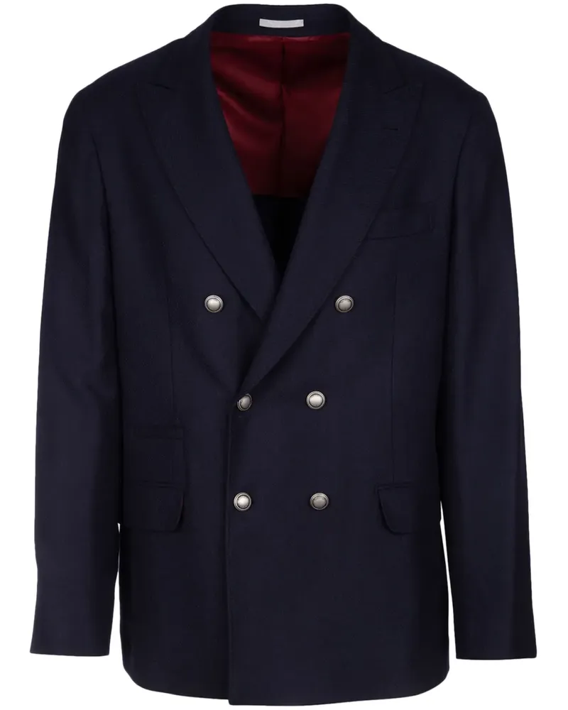 Brunello Cucinelli Doppelreihiges Sakko - Blau Blau