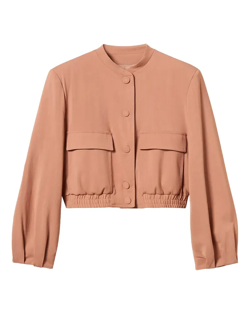 Twin-Set twill bomber jacket with pockets - Rosa Rosa