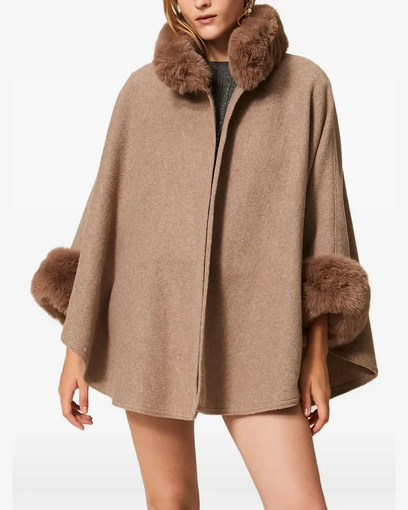 Twin-Set Gewebtes Cape - Nude Nude