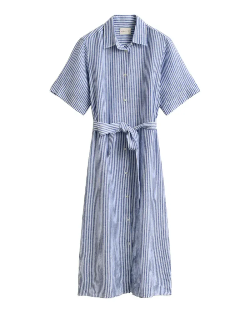 Gant striped linen shirt midi dress - Blau Blau