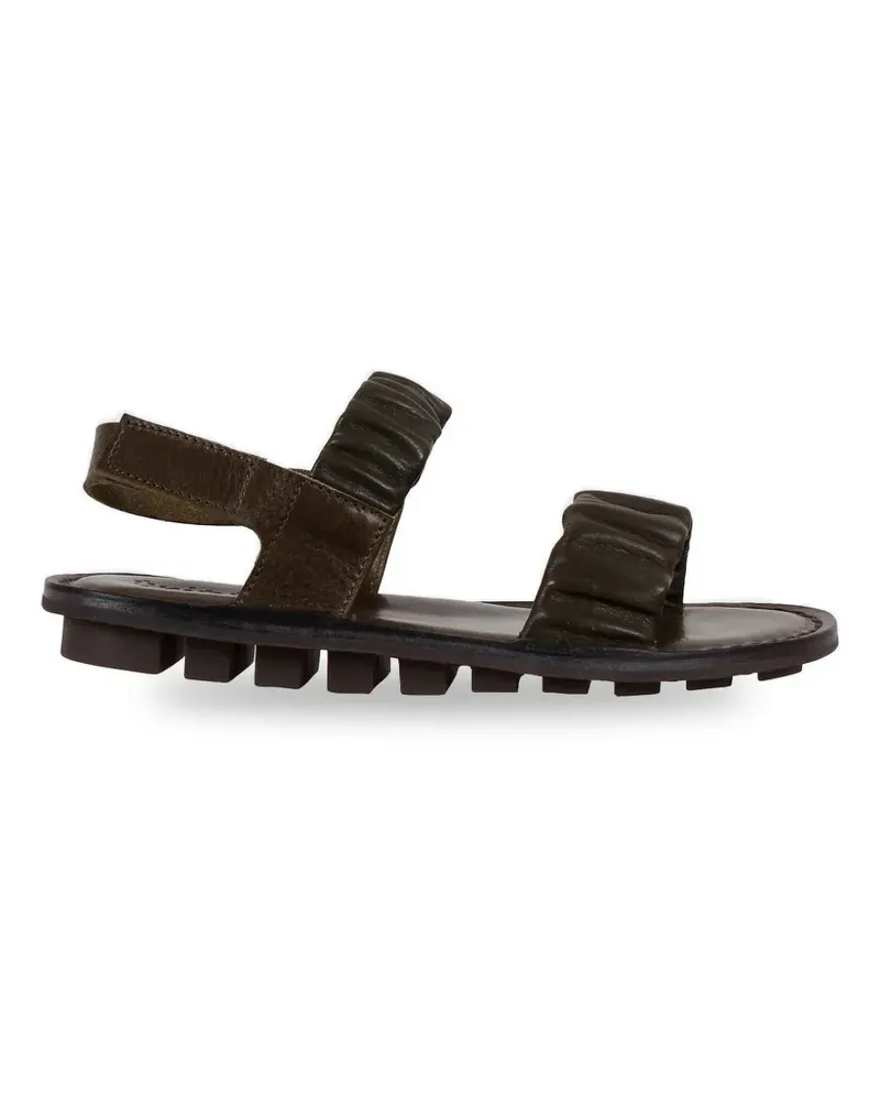 TRIPPEN Pacific ruched leather sandals - Braun Braun
