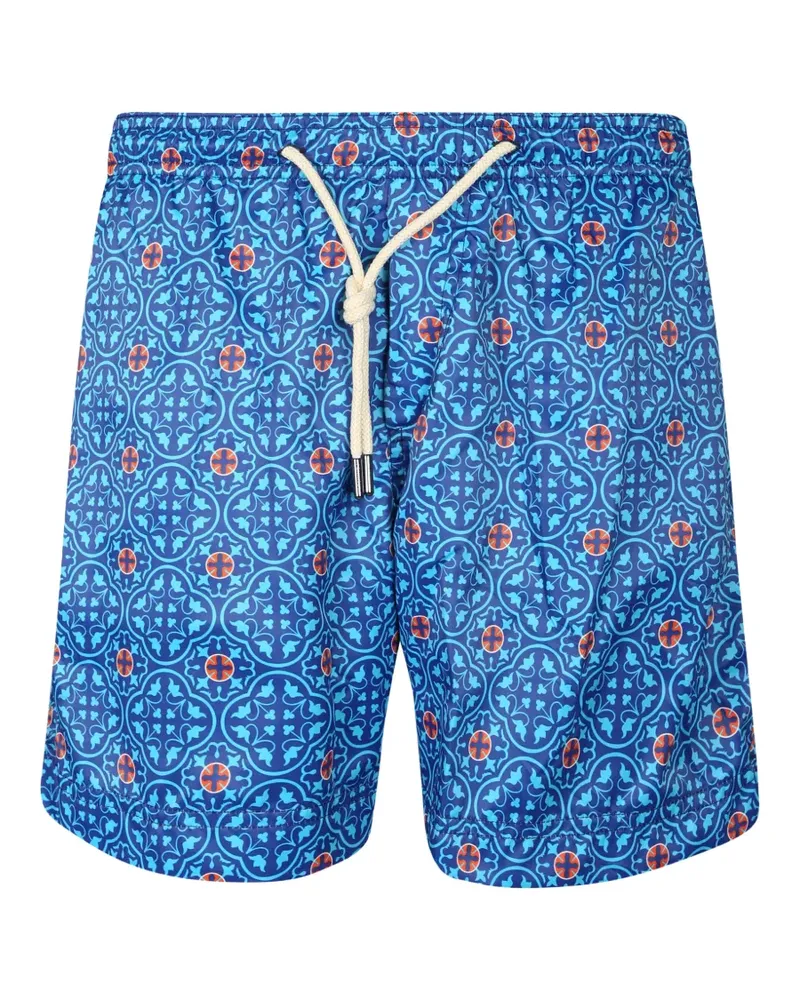 PENINSULA Vendicari geometric-print drawstring swim shorts - Blau Blau