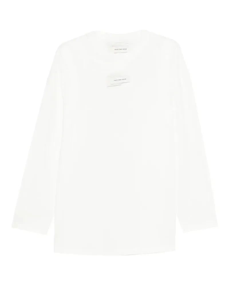 Feng Chen Wang label-detail long-sleeved T-shirt - Weiß Weiß