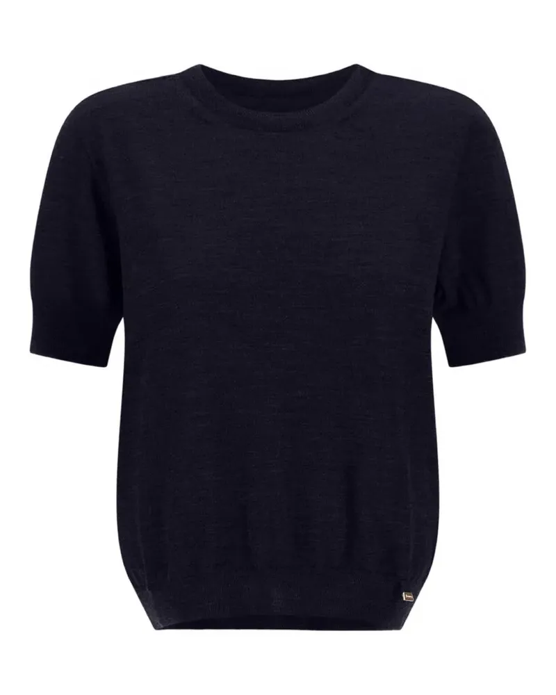 Herno T-Shirt mit Strumpfnaht - Blau Blau