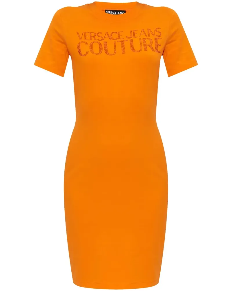 Versace Jeans Kleid mit Schimmerapplikation - Orange Orange