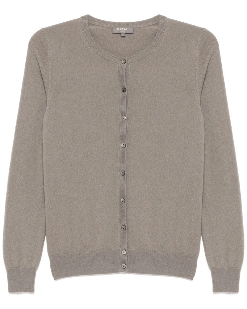 N.Peal Olivia Cardigan mit rundem Ausschnitt - Braun Braun