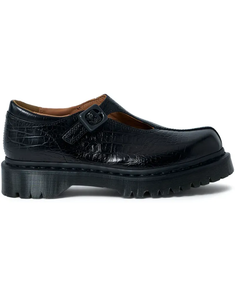 Dr.Martens Rejena MJ Schnallenschuhe mit Kroko-Optik - Schwarz Schwarz