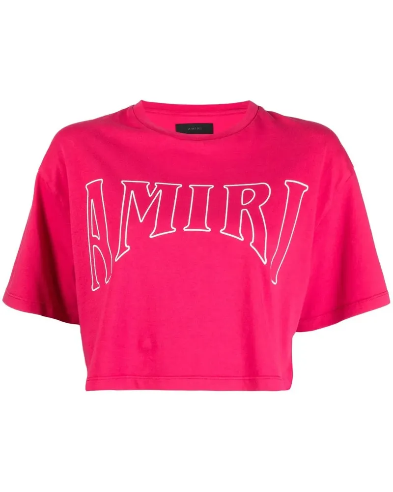 Amiri Cropped-T-Shirt mit Logo-Print - Rosa Rosa