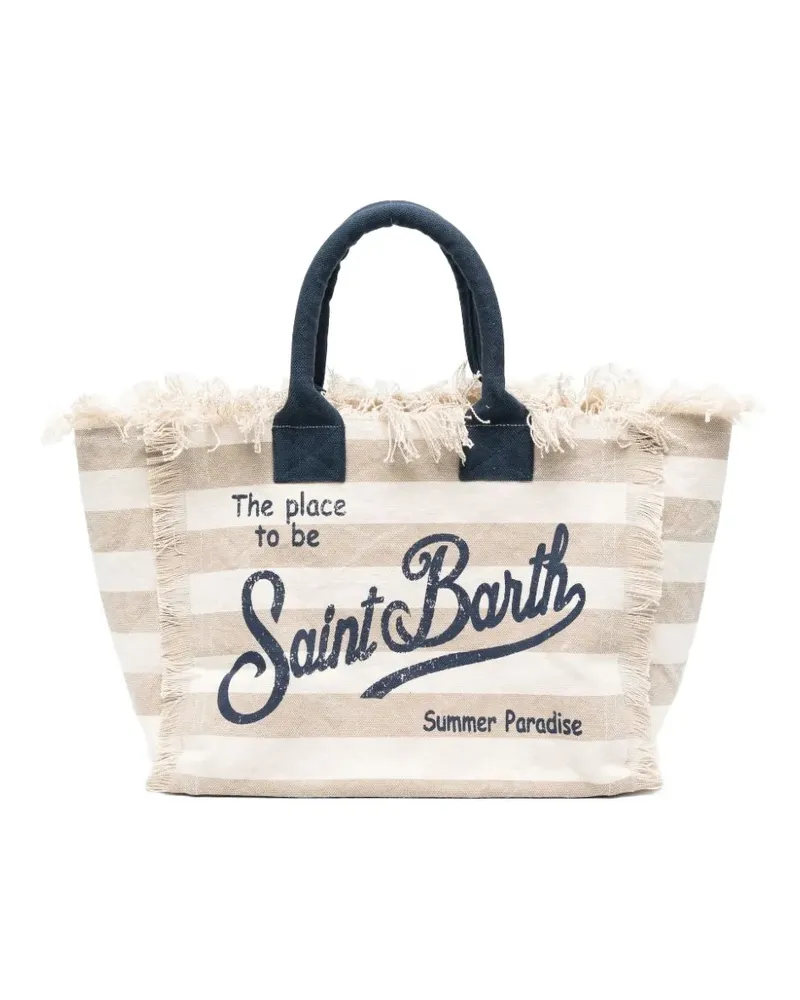 MC2 Saint Barth Vanity striped canvas tote bag - Nude Nude