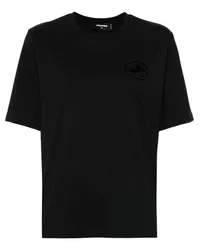 Dsquared2 T-Shirt mit geflocktem Logo Schwarz