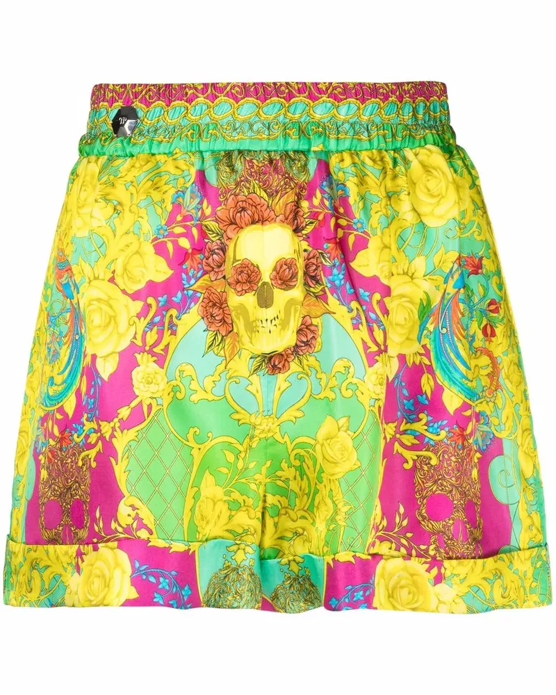 Philipp Plein Shorts mit Barock-Print - Grün Grün