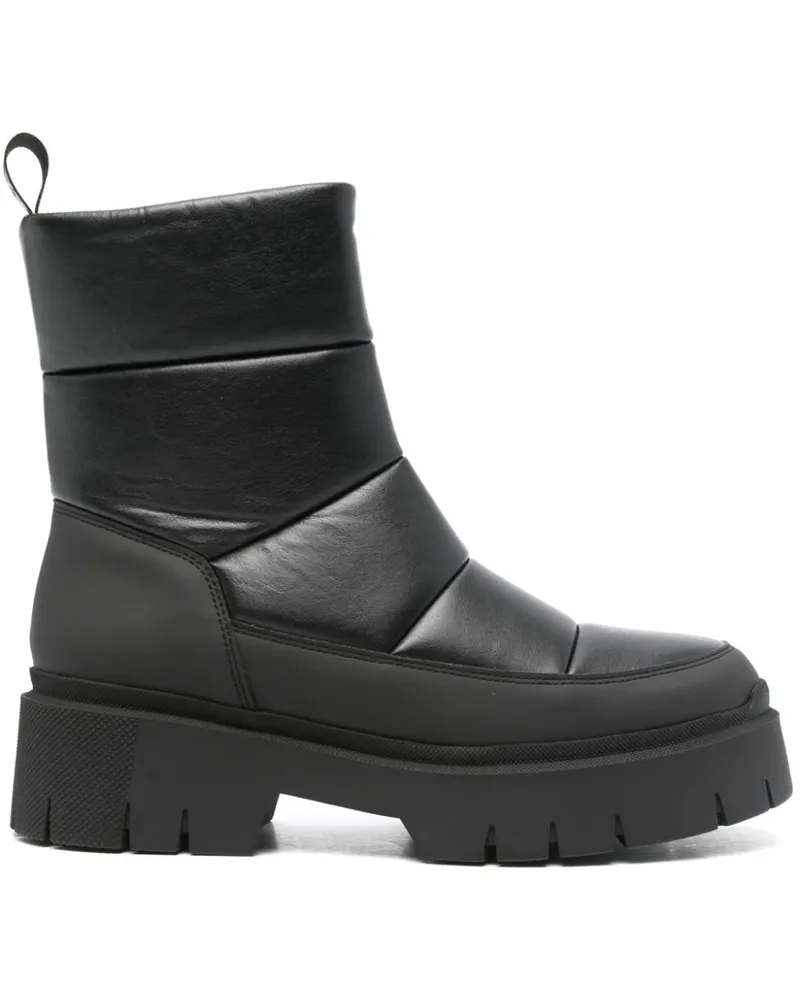 HUGO BOSS Wattierte Stiefel aus Faux-Leder - Schwarz Schwarz