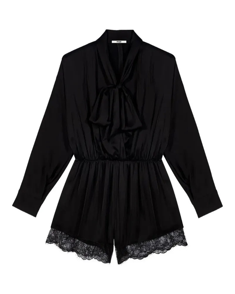 Maje lace-trim jumpsuit - Schwarz Schwarz