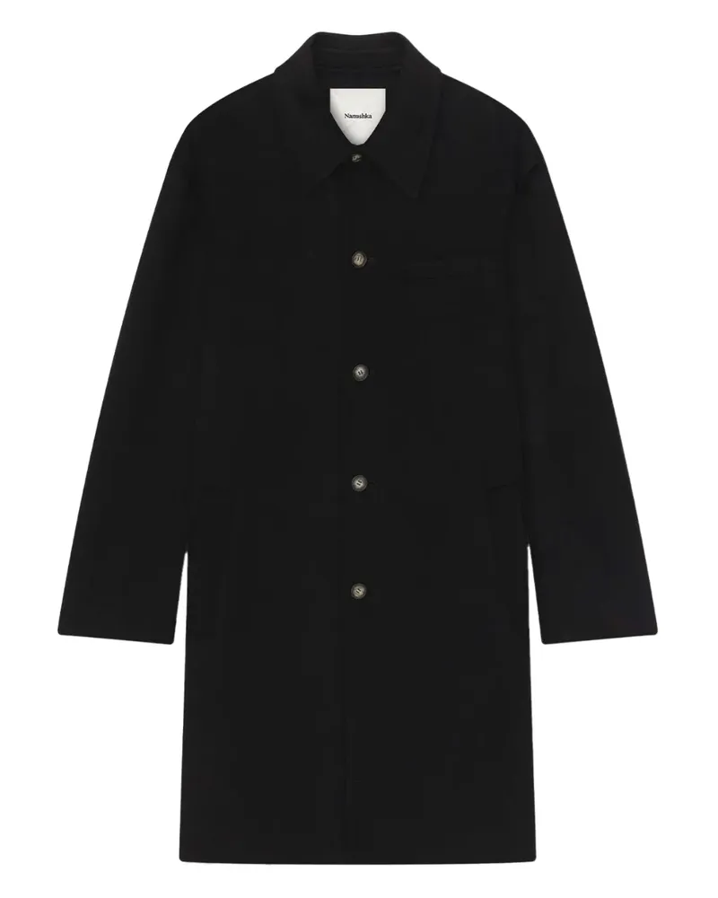 Nanushka Mantel mit Knopfverschluss - Schwarz Schwarz
