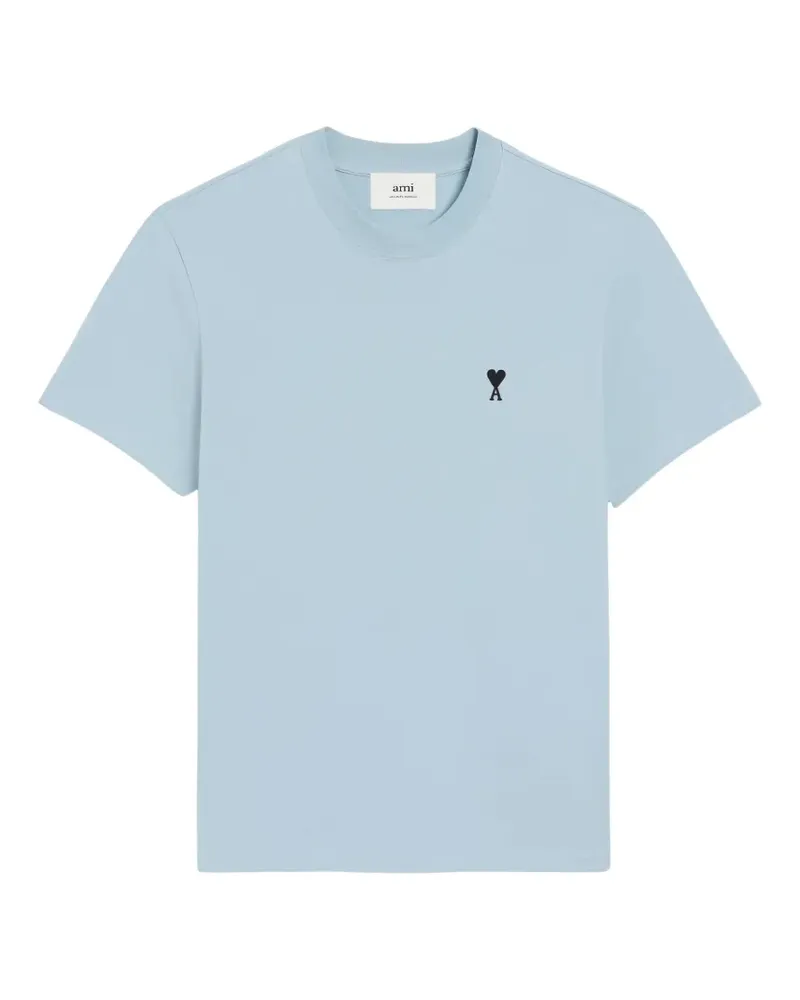 AMI Paris T-Shirt mit Herz-Logo - Blau Blau