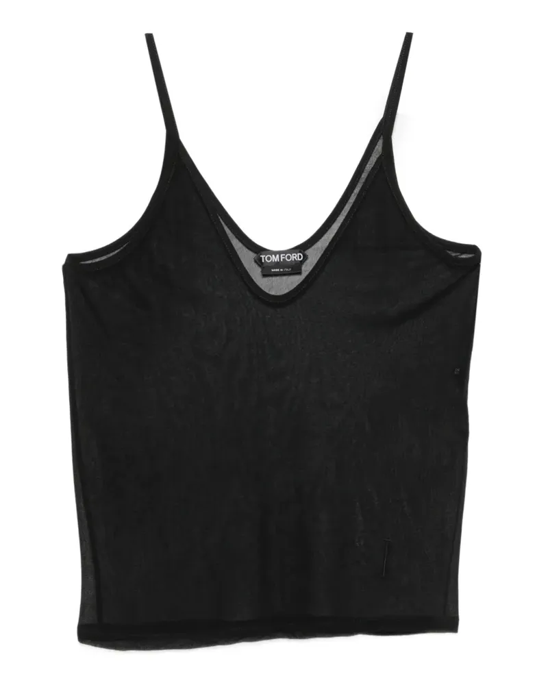 Tom Ford Semi-transparentes Oberteil aus Seidengemisch - Schwarz Schwarz