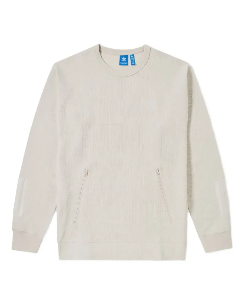 adidas Sweatshirt mit Waffelstruktur-Tasche - Nude Nude