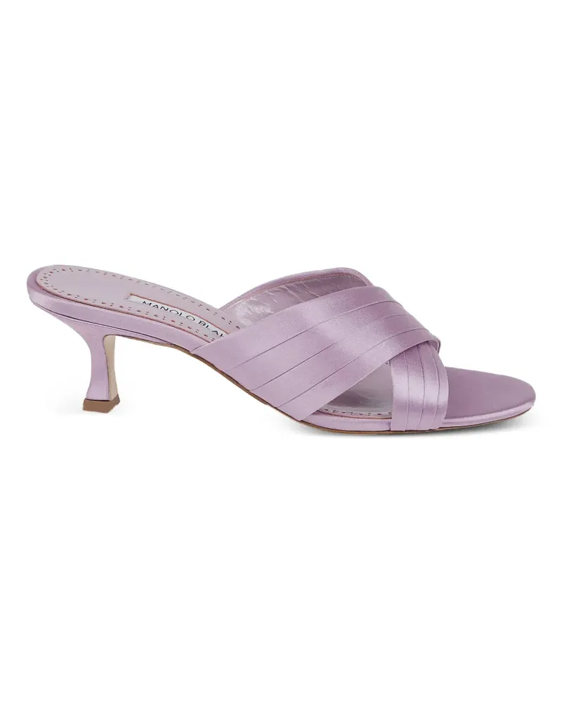Manolo Blahnik crossover satin sandals - Violett Violett