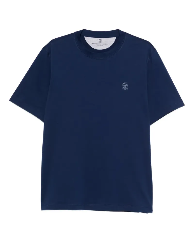 Brunello Cucinelli T-Shirt mit Logo-Detail - Blau Blau