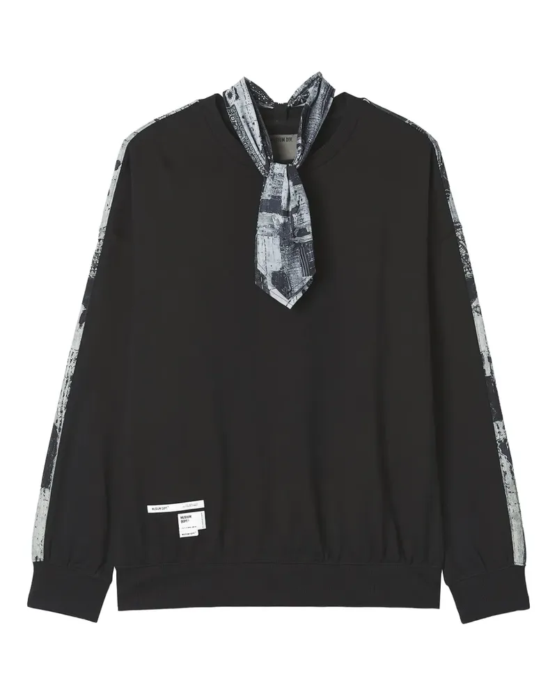 Musium Div. Sweatshirt mit Schluppe - Schwarz Schwarz