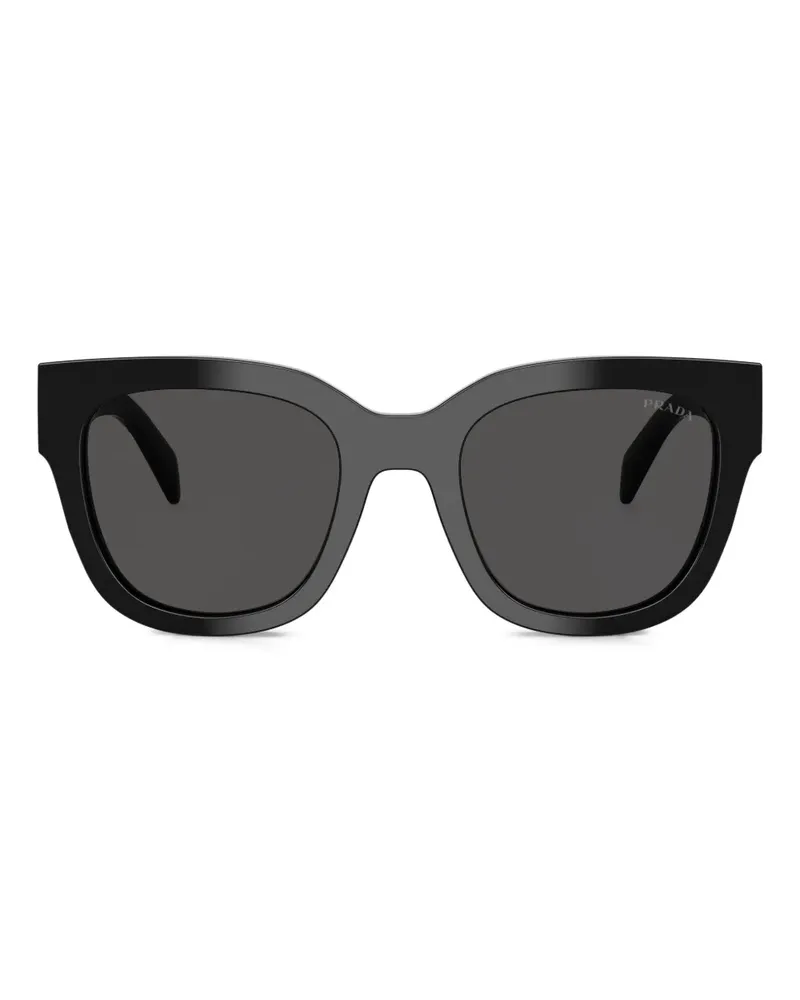 Prada Sonnenbrille mit eckigem Gestell - Schwarz Schwarz