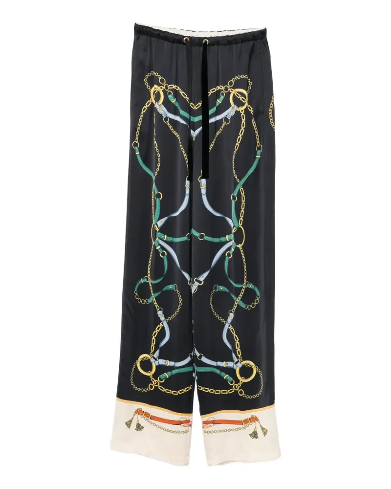 forte_forte Hose mit Kettenprint - Schwarz Schwarz