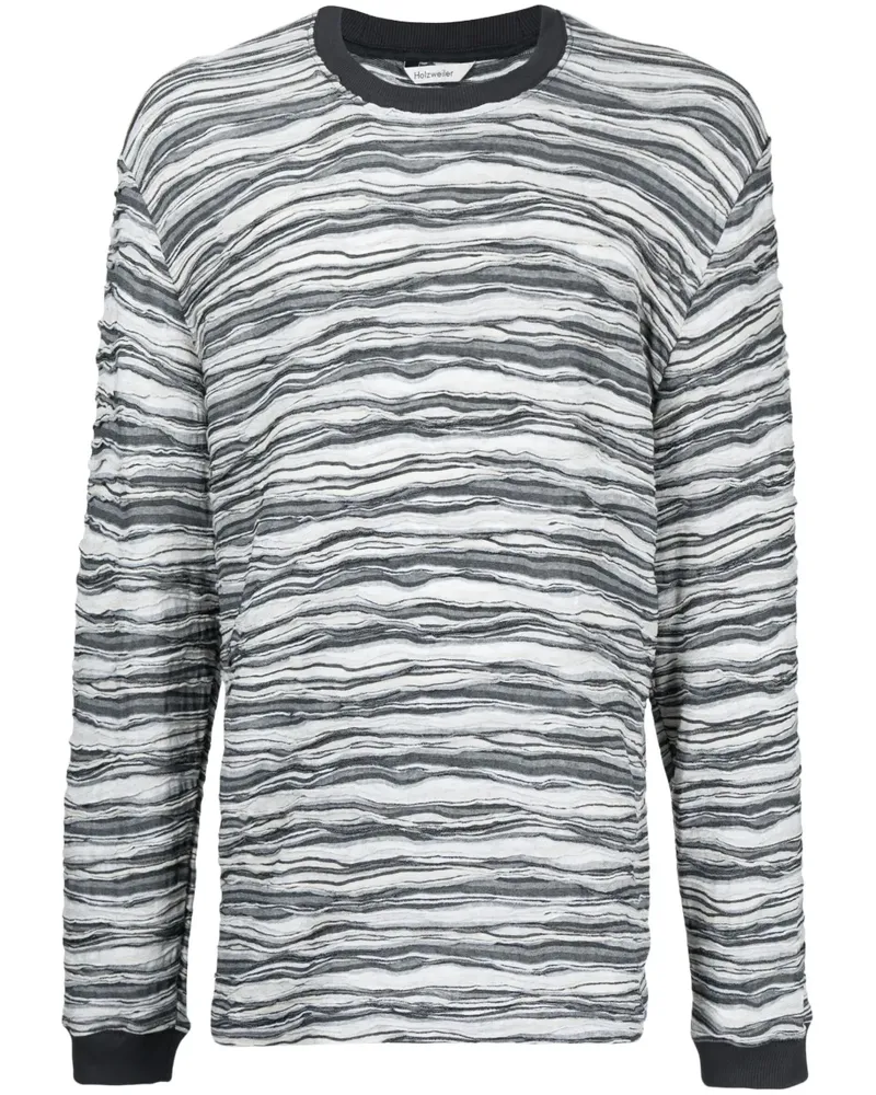 Holzweiler Langarmshirt mit grafischem Print - Grau Grau