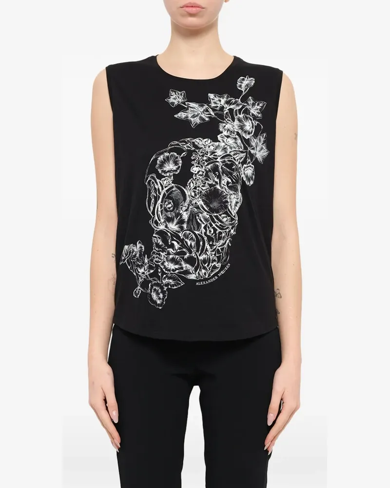 Alexander McQueen Life Top mit Totenkopf-Print - Schwarz Schwarz