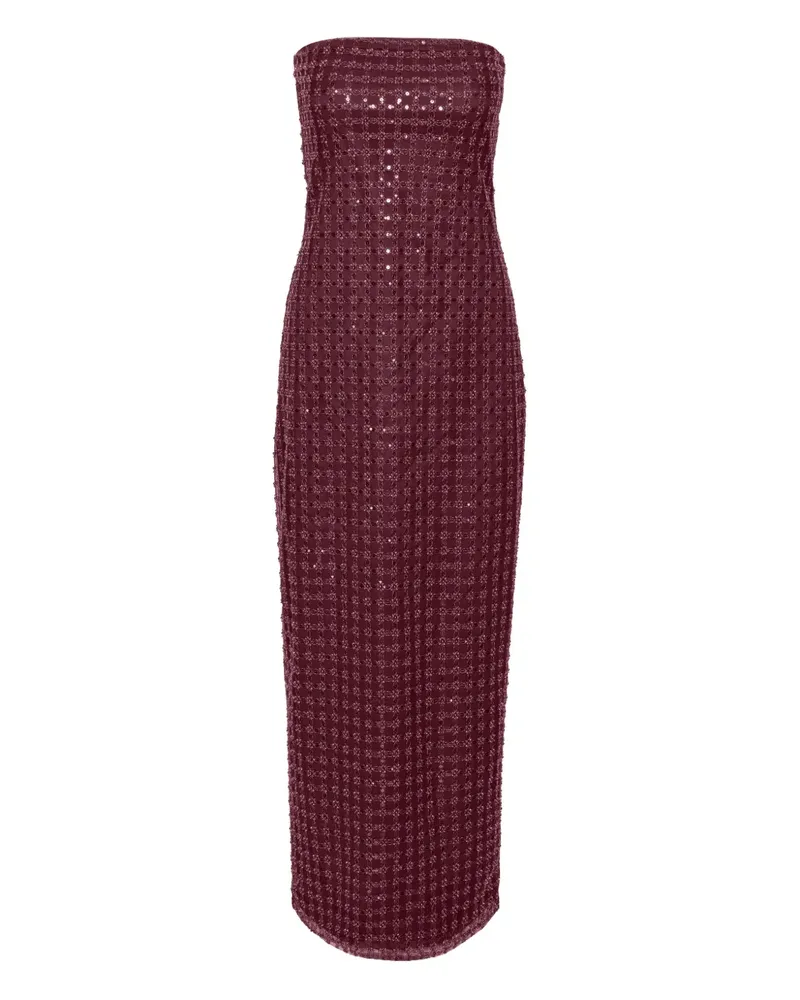 ROTATE Birger Christensen Maxikleid mit Pailletten Rot