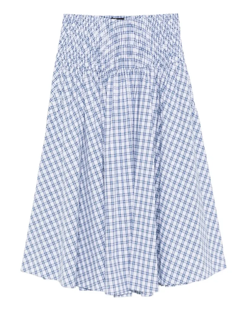 Maje Midirock mit Karomuster - Weiß Weiß